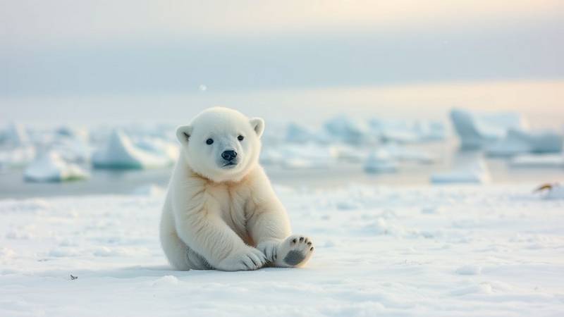A newborn polar bear cub, highlighting its small initial weight.